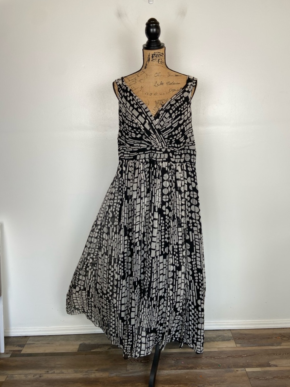 Signature By Robbie Bee Silk Chiffon Silk Midi Dress Sz 20W Fairy Y2K Cocktail - Picture 2 of 12